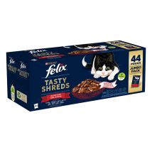 Felix Tasty Shreds 44 x 80 g - Pack Ahorro - Selección de carnes