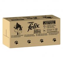 Megapack risparmio! Felix Le Ghiottonerie 120 x 85 g umido per gatto - Varietà di pesce 1 (Tonno, Salmone, Merluzzo carbonaro, Merluzzo)