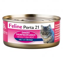 Feline Porta 21 6 x 156 g en latas para gatos - Atún con gambas