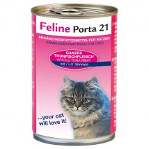 Feline Porta 21 6 x 400 g en latas para gatos - Atún con gambas