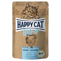 Happy Cat Bio Buste 12 x 85 g Alimento umido per gatti - Pollo bio & Anatra bio