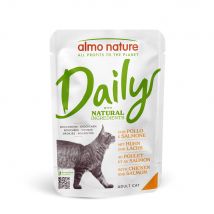 12x70g poulet / saumon Almo Nature Daily Menu - Nourriture pour Chat