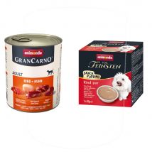 animonda GranCarno 24 x 800g + Animonda Pudding gratis! - Rund & Kip (24 x 800 g) + Snack Pudding Rund Puur (3 x 85 g)