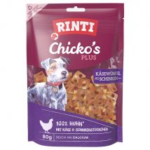 6x80g RINTI Chicko Plus Kaas & Ham Blokjes Hond