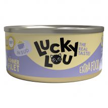 Voordeelpakket: 36x70g Lucky Lou Extrafood Filet in Bouillon Kipfilet Kattenvoer Nat