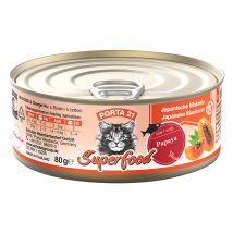Porta 21 Superfood 24 x 80 g Alimento umido per gatti - Sgombro con Papaya