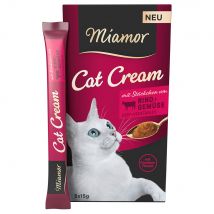 Megapak: 55x15g Miamor Cat Cream Rund + Groente Kattensnacks
