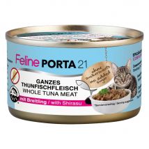 Feline Porta 21 6 x 90 g en latas para gatos - Atún con espadín (sin cereales)