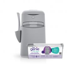Lot économique : Litter Genie EasyRoll Seau à litière pour chats, gris, avec 1 cassette de recharge chat