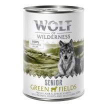 Wolf of Wilderness Senior 12 x 400 g umido per cane - Green Fields - Agnello