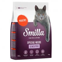Lot Smilla 2 x 10 kg / 5 x 4 kg pour chat - Adult Sensitive sans céréales, volaille (5 x 4 kg)