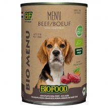 Multipack risparmio! BF Petfood Bio 24 x 400 g alimento umido - Menù Manzo con verdure