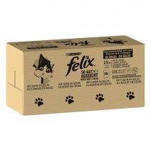 Megapack risparmio! Felix Le Ghiottonerie 120 x 85 g umido per gatto - Varietà di carne (Pollo, Manzo, Anatra, Agnello)