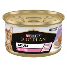 Purina Pro Plan Cat Delicate 24 x 85 g umido per gatto - Tacchino