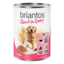 Lot Briantos Bouchées en sauce 24 x 415 g pour chien - bœuf, carottes