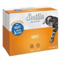 Smilla fresh zakjes Volwassen hapjes met groenten - Forel en sperziebonen (12 x 85 g)