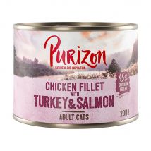 6x200g Adult Kipfilet met Kalkoen & Zalm Purizon Kattenvoer