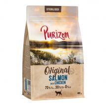 Purizon Sterilised Adult Salmone con Pollo - senza cereali Crocchette gatto - 400 g