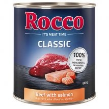 Rocco Classic 24 x 800 g - Pack Ahorro - Vacuno con salmón