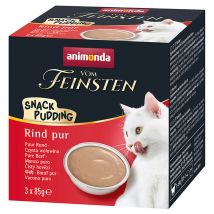 3x85g Rund puur Animonda Vom Feinsten Snack Pudding Kattenvoer nat