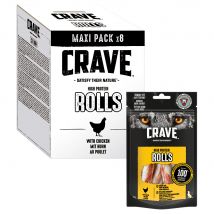Crave Maxi High Protein Rolls snacks para perros - 8 x 50 g - Pollo