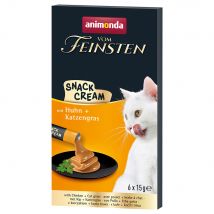Animonda Vom Feinsten Adult Snack-Cream - 6 x 15 g met kip + kattengras
