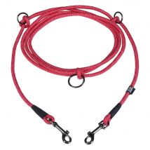 Correa de cuerda ajustable Rukka®, roja para perros - S: 300 cm de largo, 6 mm de diámetro