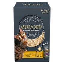 5x 50g Encore Cat Zakjes in Kippenbouillon selectie (3 soorten) Nat kattenvoer