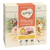 Lot Feringa Vitality Creamy Snacks pour chat – poulet (96 x 10 g)