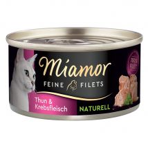 Miamor Filetes Finos Naturelle 24 x 80 g - Pack Ahorro - Atún y cangrejo
