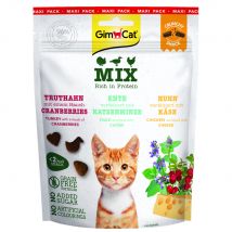 GimCat Crunchy Snacks Eend met Kattenkruid - Voordeelpakket: Mix Kalkoen, Eend, Kip (2 x 140 g)