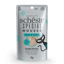 12x70g Schesir Special Skin & Coat zalm met kip nat kattenvoer