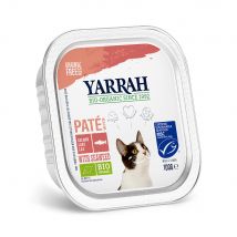 Yarrah Bio  48 x 100 g en tarrinas para gatos - Pack Ahorro - Salmón y algas marinas ecológicas - Paté