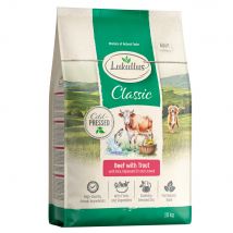 10 kg Lukullus Pressé à froid Bœuf et Truite Croquettes pour chien