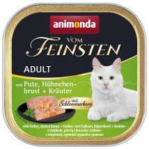 animonda Vom Feinsten Adult con cuore prelibato 36 x 100 g Umido per gatti - Tacchino, Petto di pollo & Erbette