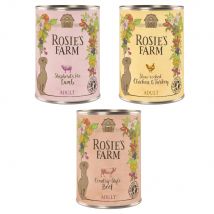 Rosie's Farm Adult 6 x 400 g Alimento umido per cani - Mix: 2 x Pollo & Tacchino, 2 x Manzo , 2 x Agnello