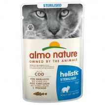 Almo Nature Holistic Sterilised Alimento umido per gatto - Set %: 24 x 70 g  Merluzzo