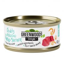 Greenwoods Delight Filetto di Tonno con Gamberi Alimento umido per gatti - 6 x 70 g