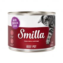 Smilla Delizie al Manzo 6 x 200 g Alimento umido per gatti - Manzo con Fegato di Pollo