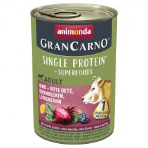 Multipack risparmio! animonda GranCarno Adult Superfoods 24 x 400 g - Manzo + Barbabietola, Mora, Tarassaco
