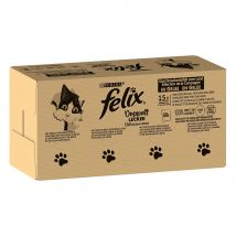 Megapack risparmio! Felix Le Ghiottonerie 120 x 85 g umido per gatto - Doppia Delizia Varietà di carne