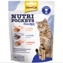 GimCat Nutri Pockets snacks para gatos - Sea Mix (3 x 150 g) - Pack Ahorro