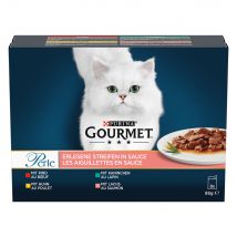 8x85g Rund/Kip/Konijn/Lam Mini Filets in Saus Gourmet Perle Kattenvoer