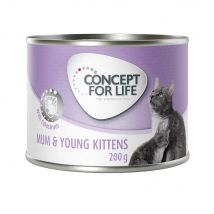 Concept for Life Mum & Young Kittens Mousse Alimento umido per gatti - 6 x 200 g