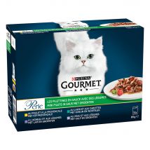 12x85g Overheerlijke reepjes met groenten Gourmet Perle Kattenvoer