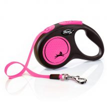 flexi New Neon Rollijn Tape S tot 15kg roze 5m Hond