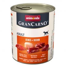 Animonda GranCarno Original Adult 12 x 800 g - Pack Ahorro - Vacuno y pollo