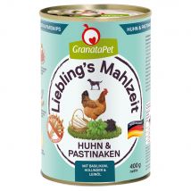 Paquet économique : 24x400g Granatapet Liebling's Mahlzeit poulet & panais nourriture pour chien humide