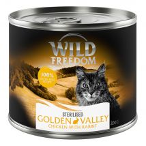 Wild Freedom Adult Sterilised 6 x 200 g - senza cereali Umido per gatti - Golden Valley - Coniglio & Pollo