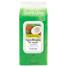 Lingettes hypoallergéniques TropiClean pour chien et chat  - 100 lingettes